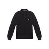 Polo Solid Logo Print Polo Neck Long Sleeve Polo Shirt Men Tops Black 710681126-049