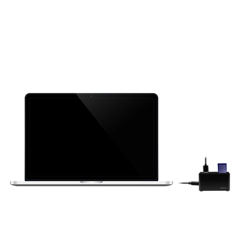 LogiLink 8-портовая док-станция USB 3.2 Gen1 Черная 5 Гбит/с Картридеры