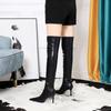 European and American Style Simple High Heel Pointed Elastic Lycra Sexy Slim Over Knee Boots
