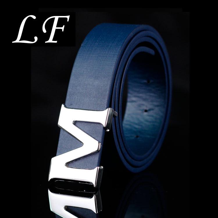 Men's White Smooth Buckle Belt - Korean Style Trendy Youth Fashion