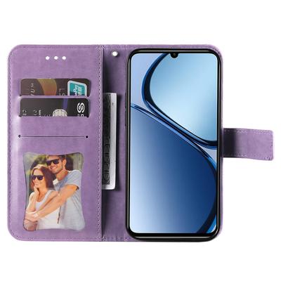 Для Realme Note 60x 4G/C63 4G/C61 4G/Note 60 Чехол с цветочным узором из ПУ кожи кошелек подставка чехол для телефона