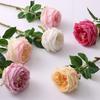 Realistic Vivid No Watering Not Withered Hemming Imitation Rose Faux Silk Rose Flower Wedding Garden Decoration