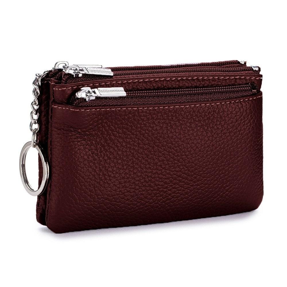 New Soft Genuine Leather Women's Wallets Zipper Portable Purses Coin Holders Large Capacity Storage Bag Money Bag Gift