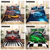 New Race Car King Queen Duvet Cover Boys Extreme Sports Bedding Set 3D Cool Speedometer Quilt Cover Soft Polyester Comforter Cover