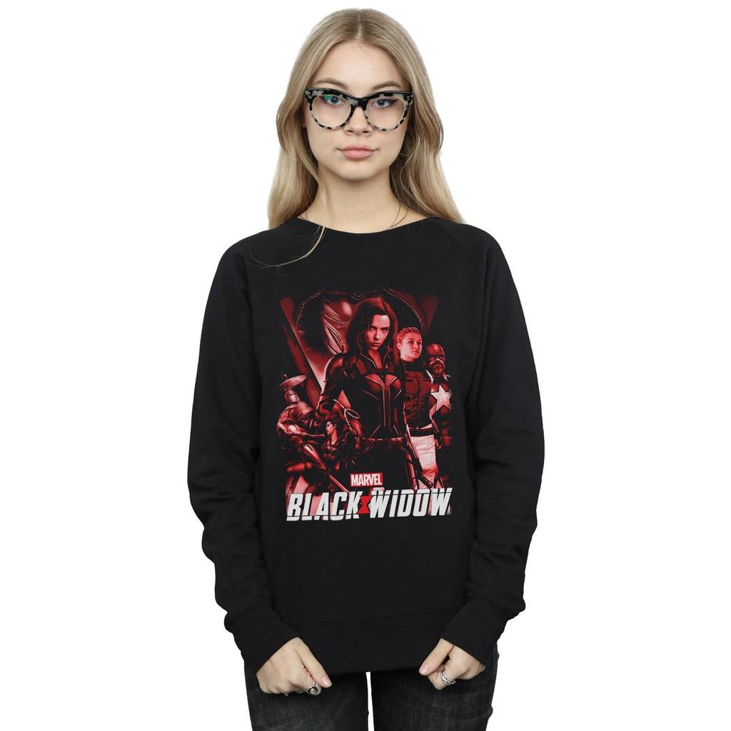 Marvel Womens/Ladies Black Widow Movie Red Group Sweatshirt