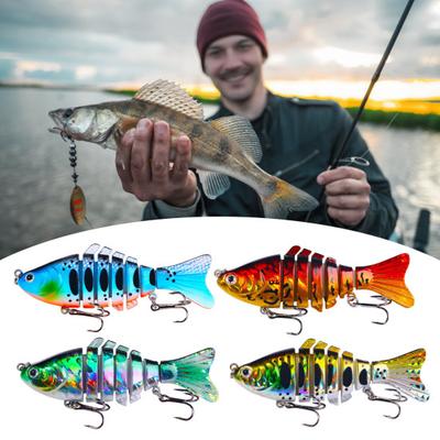 5 шт. многосоставных рыболовных приманок Swimbait с тройными крючками, реалистичные яркие цветные многоразовые жесткие приманки, искусственные приманки