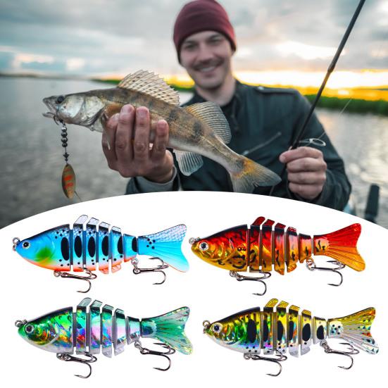 5 шт. многосоставных рыболовных приманок Swimbait с тройными крючками, реалистичные яркие цветные многоразовые жесткие приманки, искусственные приманки