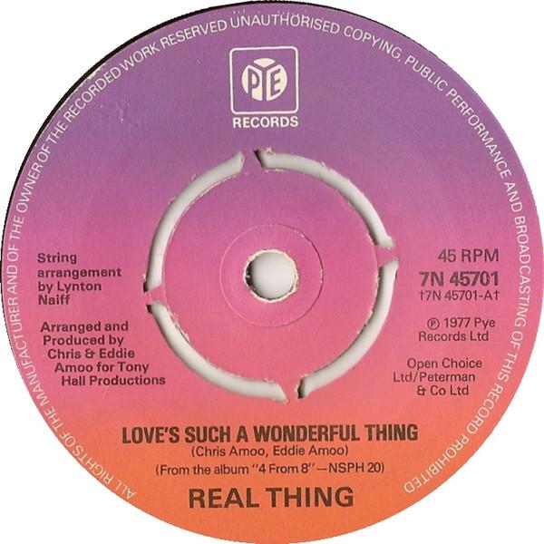 7-дюймовая пластинка REAL THING Loves Such A Wonderful Thing 7N45701 Pye Records 1977 UK SoulFunk Б/у