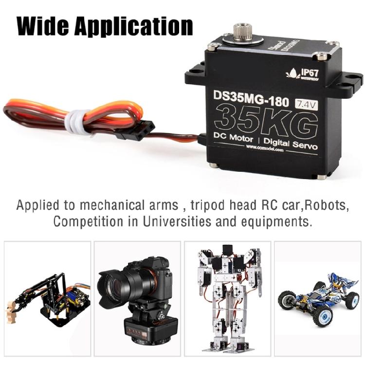 Hard Waterproof Digital Servo 35kg High Twisting Output Full Aluminum Body Steering Servo for Crawlers Truck Upgrades