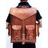 Leather Goat Bag Backpack Rucksack Vintage Laptop Genuine Messenger Travel Brown