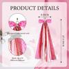 Valentine's Day Wreath Sash for Door, Large Bow Decoration with Metal Clip, 9 Ribbon Swag for Wreath, Front Entry, Fireplace, Fence - Pink Red Love