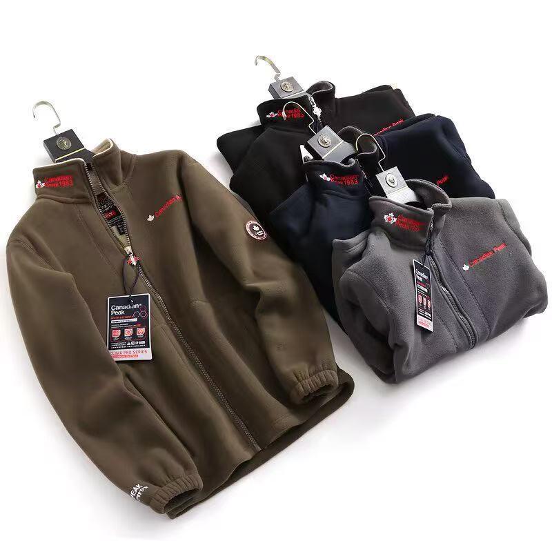 Норвежская экспортная мужская зимняя флисовая куртка – Модная, с вышивкой, универсальная и повседневная.