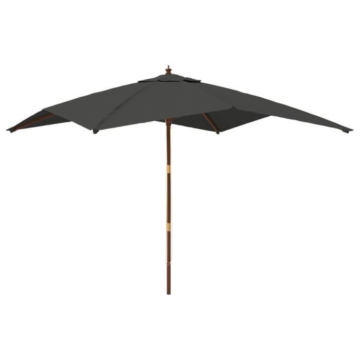 Garden Parasol - VIDAXL - Anthracite Wood Pole - 300x300x273 Cm - Anti-UV and Anti-fade