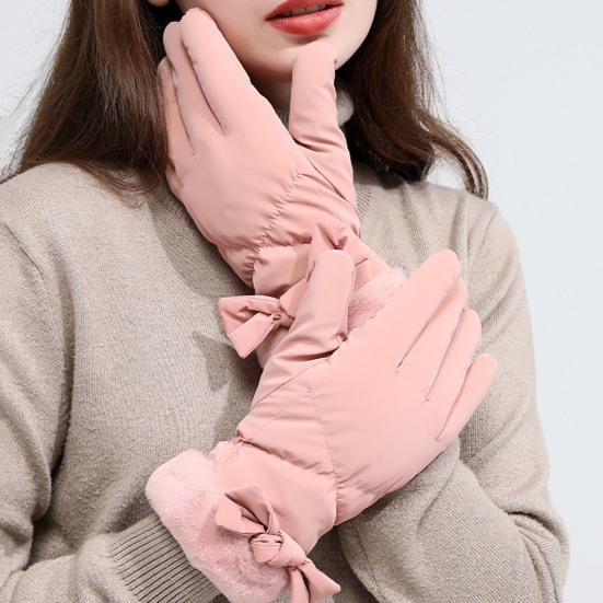 Большие женские варежки, плюшевые уличные перчатки с полными пальцами