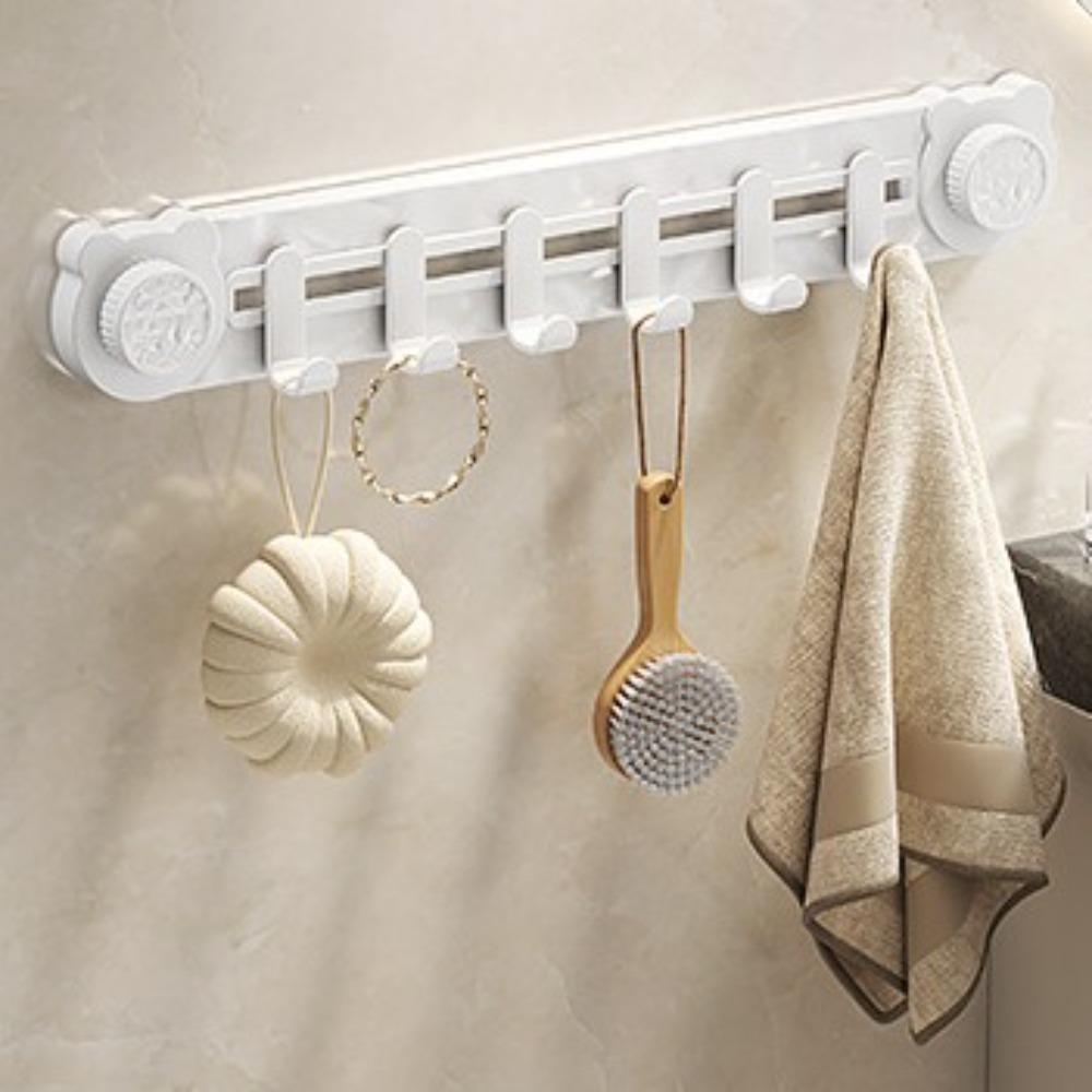 Wall Mounted Suction Cup Door Rear Hook Punch-Free Coat Hanger Bathroom Towel Rack  for Home
