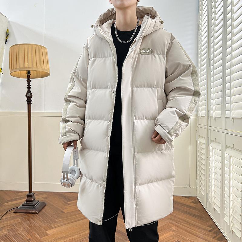 Зимняя куртка-пуховик мужская средняя и длинная спортивная и досуговая куртка с капюшоном для сохранения тепла