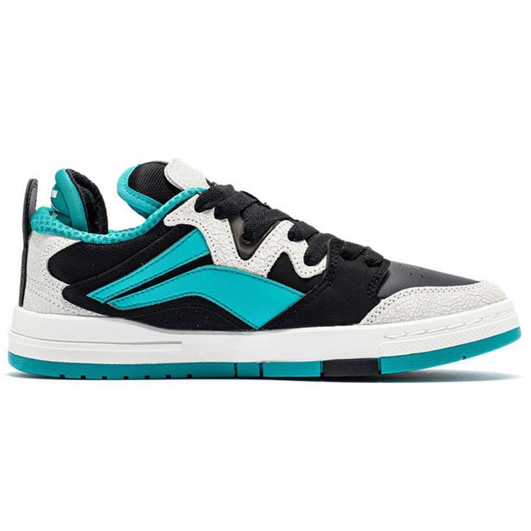 Li Ning Pro Кожаные, Нескользящие, Износостойкие, Легкие Низкие Скейтборд-Кеды Женские Бело-Зеленые AECR044-1