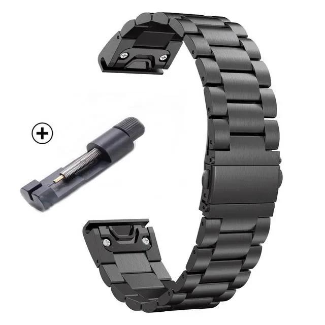 Ремешок из нержавеющей стали Quick Fit 22 мм 26 мм для часов Garmin Fenix 7X 7 Solar 6x Pro/Fenix 6 Pro/Fenix 6 Sapphire/Forerunner 935