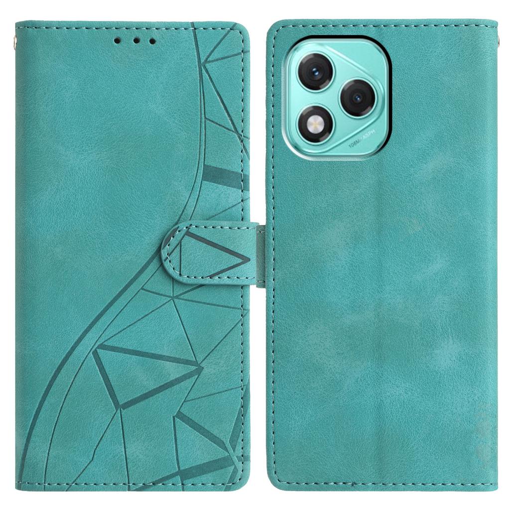 For Honor 400 Lite Case Wallet Stand Imprinted Triangle Pattern Leather Phone Flip Cover