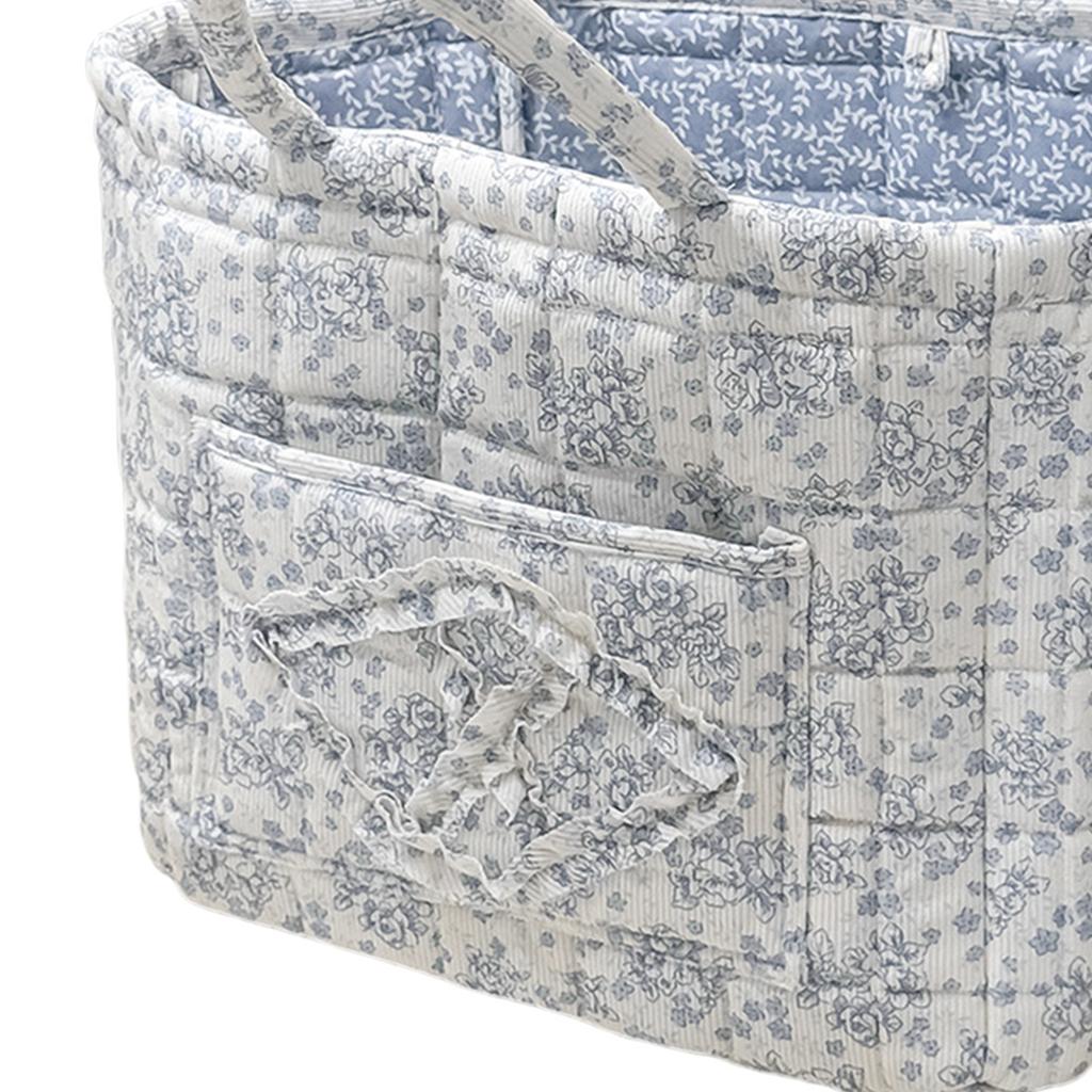 Boho Foldable Floral Organizer Bin Large Capacity Collapsible Laundry Nursery Hamper with Handles for Clothes and Sundries