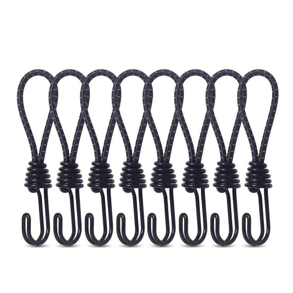 10pcs Outdoor Tent Elastic Rope Cord Hook Portable String Carabiner Hooks Tent Fixing Cord Hook