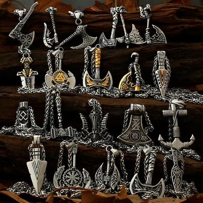 Ожерелье с топором викинга, кулон Valknut, нержавеющая сталь, мужской Valknut, подарок бойфренду, оптовая продажа ювелирных изделий с фабрики, бесплатная доставка