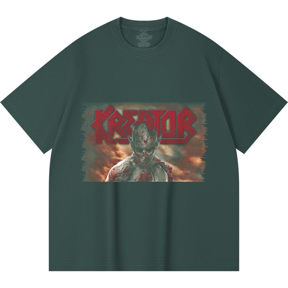 Хлопковая футболка плотностью 230 г/м² 100% Хлопок Heavy Metal Футболка с принтом рок-группы Популярная музыка Унисекс Тяжелая хлопковая футболка
