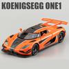 1/24 Koenigsegg ONE 1 Alloy Sports Car Model Diecasts Metal Racing Car Model High Simulation Sound and Light Childrens Toys Gift