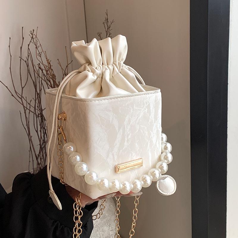 Высококачественная маленькая сумка для женщин, новый стиль, сумка-ведро для женщин, повседневная сумка-цепочка, бисерная сумка через плечо
