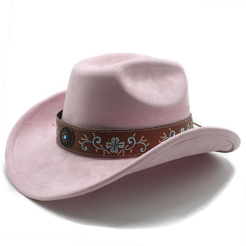 Ретро-стиль замшевая ковбойская шляпа в стиле вестерн шерстяная джазовая шляпа цилиндр мужская и женская этническая фетровая шляпа большая шляпа с карнизом