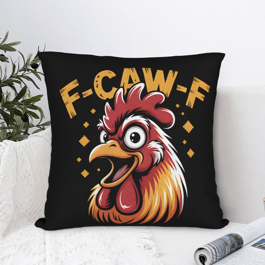 FCawF Chicken Pillowcase Polyester Cushion Cover Decorations Humor Rooster Meme Throw Pillow Case Cover Home Square 18
