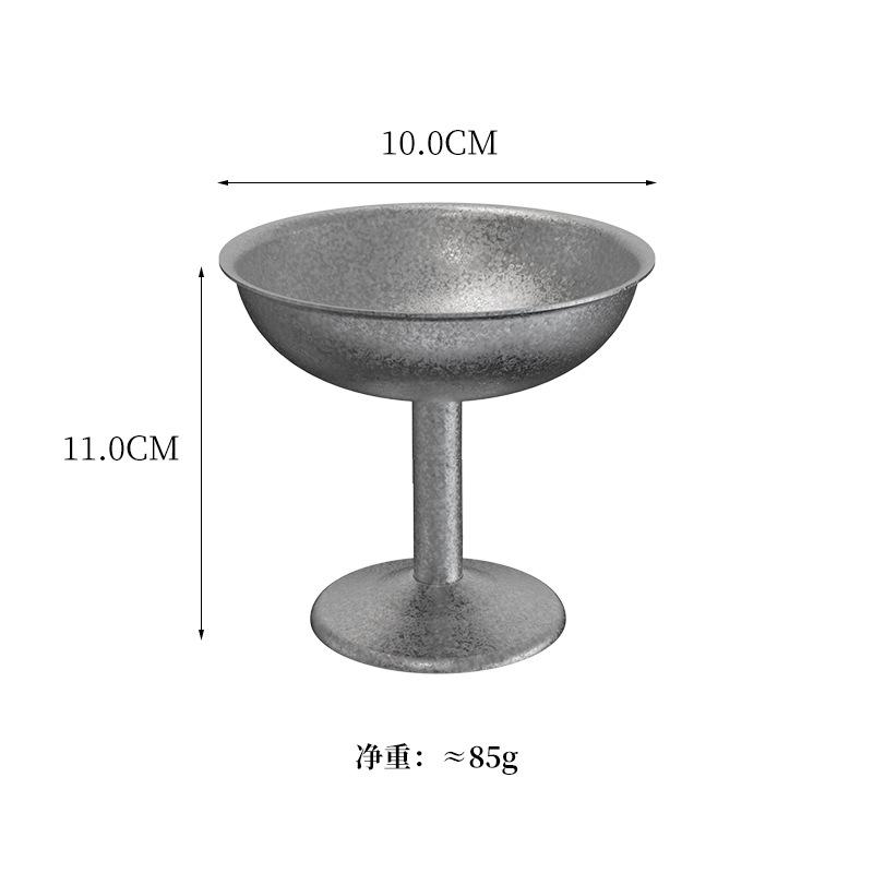 Vintage Stainless Steel Ice Cream Cup Footed Yogurt Bowls Table Decoration Tableware Salad Cup Home Bars Party Kitchen Supplies