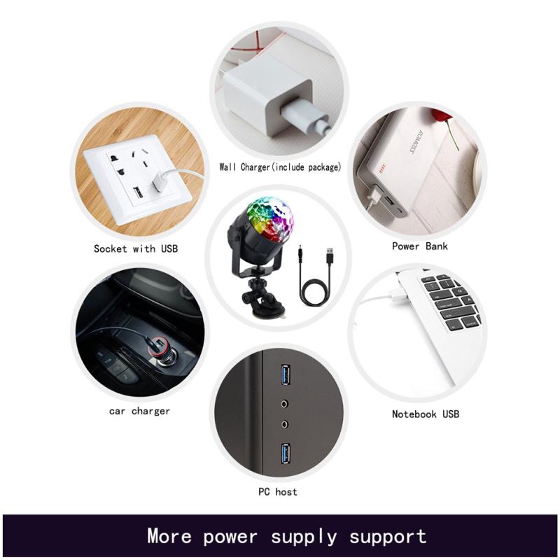 Светодиодный диско-шар, 15-цветный звуковой свет для вечеринок с дистанционным управлением, цветное освещение