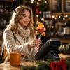 Convenient Checkout Payment Wand Christmas Tap-to-Pay Wand, Candy Cane Handle Credit Card Holder, Cute Magic Holder for Santa Snowman Tree Gingerbread