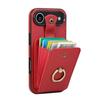 Для iPhone 17 Air Чехол Держатель для карт Кольцо-подставка Чехол для телефона из ТПУ+ПУ кожи с длинным ремешком