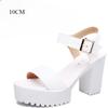 Small Size 32-43 Summer Block High Heels Wedding Shoes Bride Platform Sandals  Women's Thick Bottom Sandals for Office Model