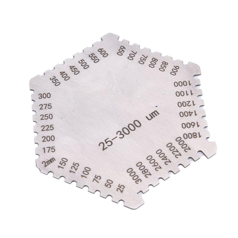 Wet Film Comb Gauge Coating Thickness Meter Tester Tool 25-3000Um Silver