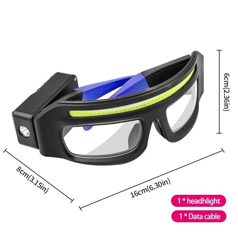 Многофункциональные очки XTE, предупреждающий фонарь с зарядкой TYPE-C, компактные и портативные, сенсорный налобный фонарь