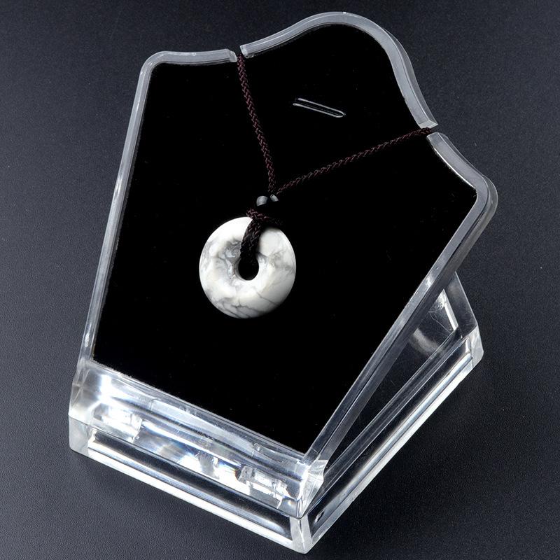 20mm Circle Donut Healing Crystals Necklace Natural Chakra Gemstone Stone Amulet Lucky Coin Donuts Charm Protection Quartz Agate
