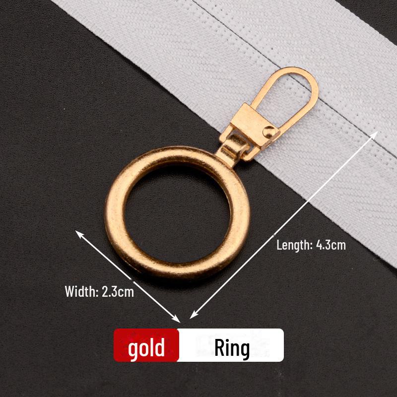 Metal Zipper Pull Tab with Removable Head for Clothing Repair and Accessories