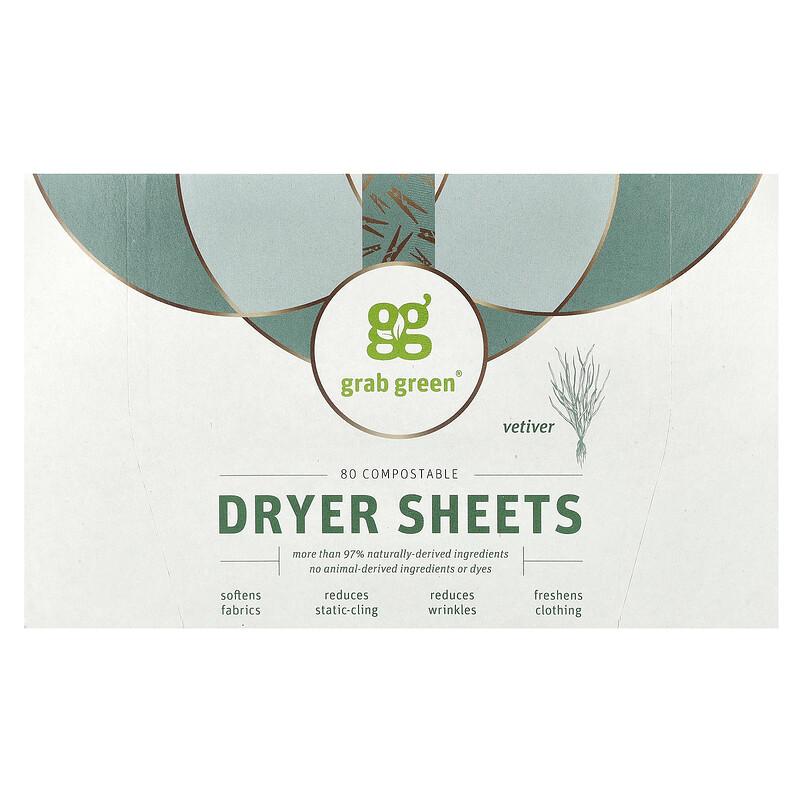 Dryer Sheets, Vetiver, 80 Compostable Sheets