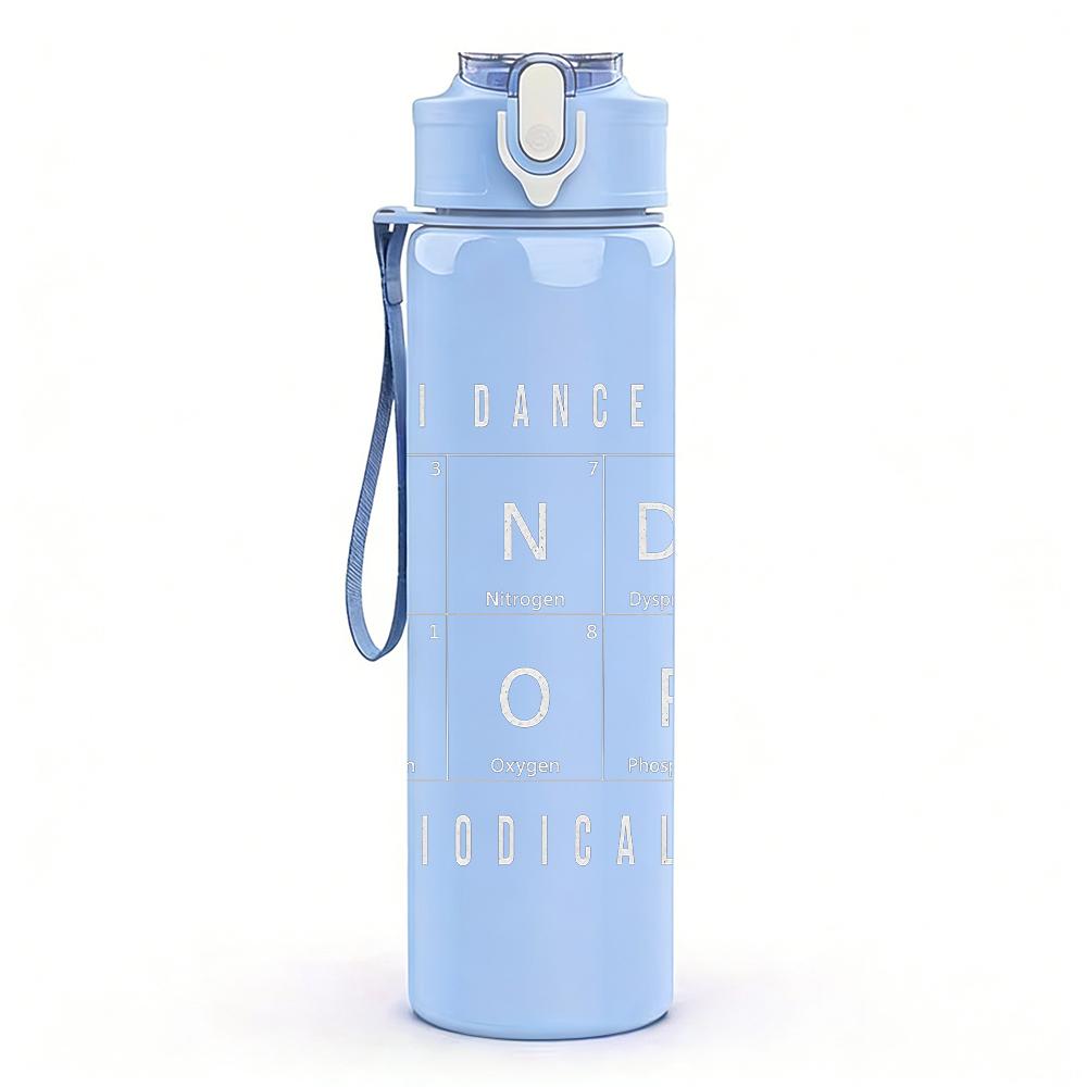 1PC Land hop faded manuscript print 750ml colorful plastic sports water bottle leakproof pop up lid with straw for outdoor work home use