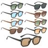 Retro Polygonal Frame Sun Glasses Striped Temples Driving Shades  for Women & Men
