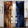 3D Digital Print Cheap Custom Animal Lion Tiger Kids Two Thin Window Curtains Drapes for Living Room Bedroom Decor 2 Panels
