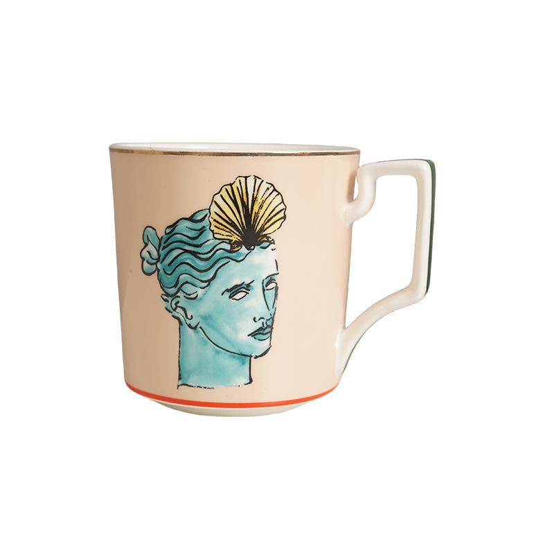 Креативная керамическая десертная тарелка с рисунком морского бога, посуда, фарфоровые тарелки, кружки