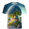 Summer T-shirt Vegetable House Series Picture 3D Digital Printed Short-sleeved Men Casual Round Neck T-shirt Tops