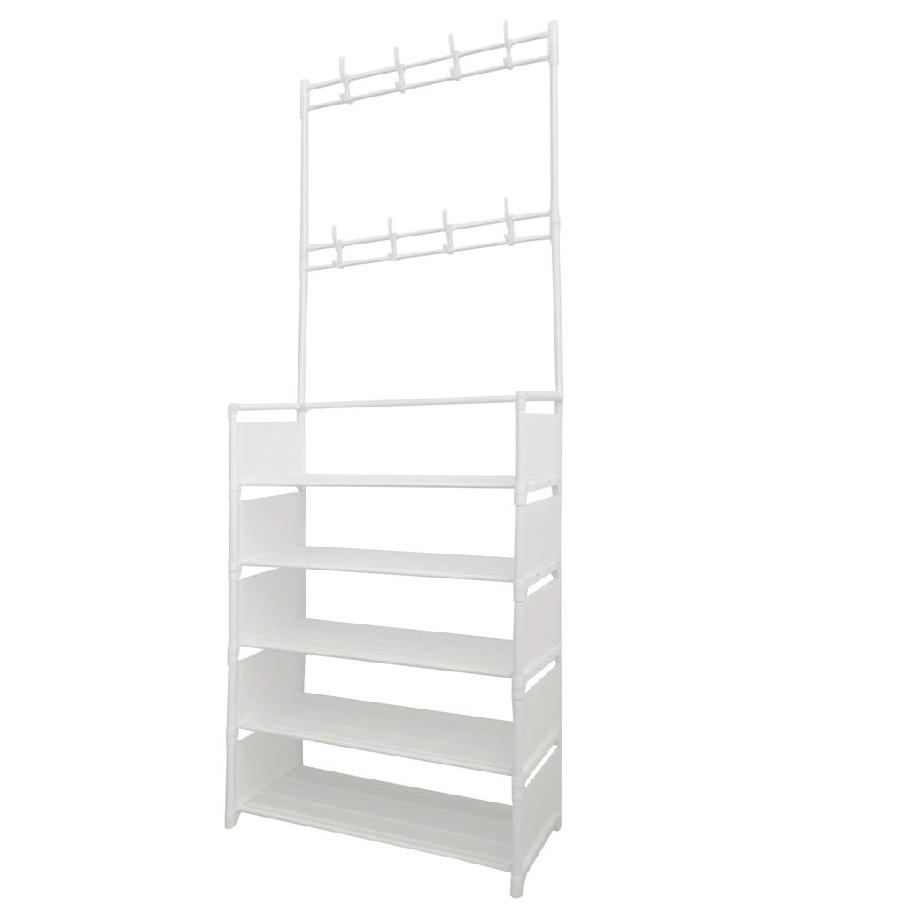 Hallway Coat Rack Organizer Entrance Plus Nyana Home 5 Shelves Shoe Rack 20 Pairs 8 Hangers 169x60x28cm