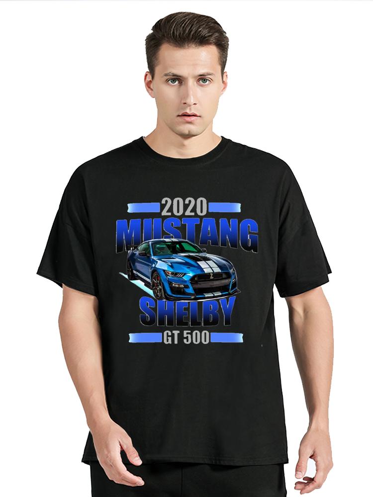 2020 Shelby GT 500 T-Shirt Casual Fitness T Shirt Cotton Tops Tees Men's Clothing Summer Oversi