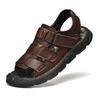 100% Cow Leather Sandals Outdoor Business Beach Shoes Men's Sandals Comfortable Soft Summer Casual Flats Shoes Men Size 38-48