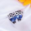 Big Eyes Cute Owl Inlaid Zircon Stud Earrings For Women